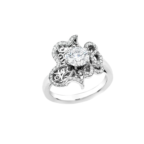 14K White Gold Diamond Cocktail Ring